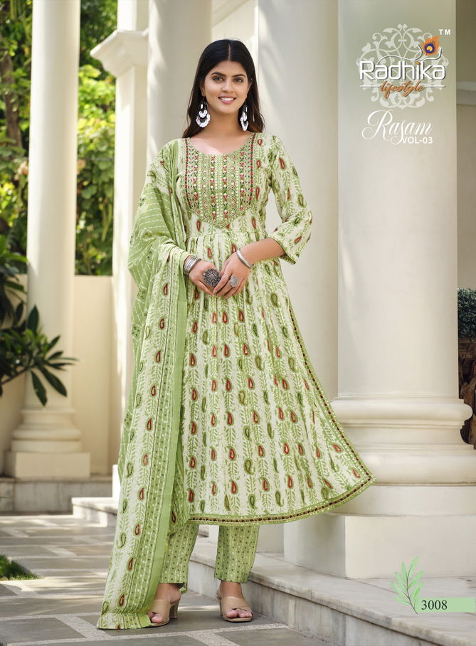 Rasam Vol 3 By Radhika Readymade Salwar Suits Catalog